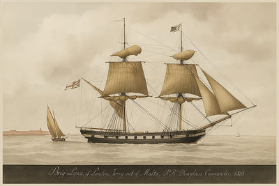 Brig Lynx, 1828 – Vintage Nautical Ship Art Print