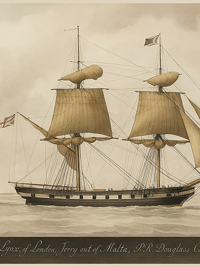 Brig Lynx, 1828 – Vintage Nautical Ship Art Print