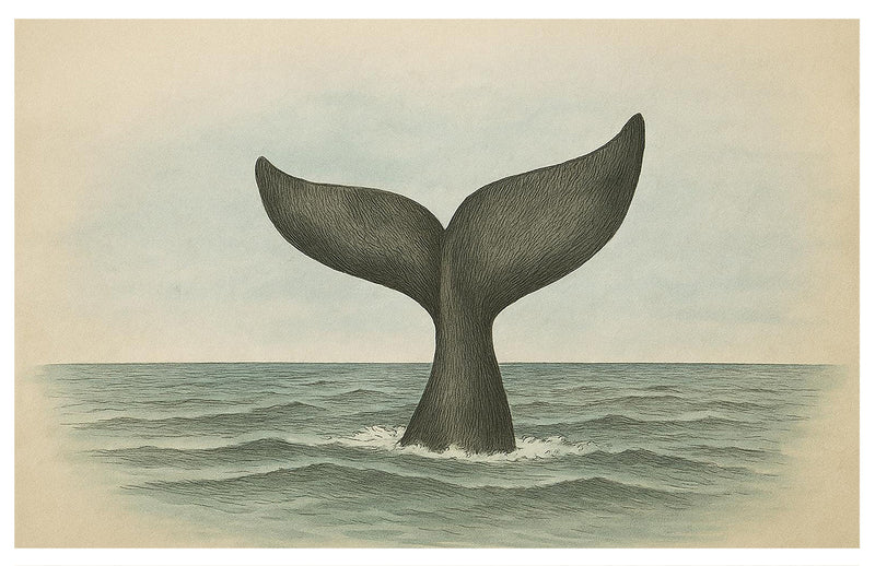 Whale Tail Art Print – Hand-Signed Nautical Decor | Free U.S. Shipping