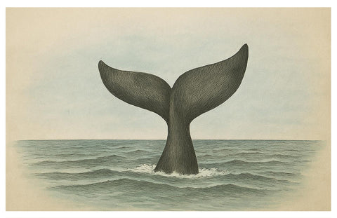 Whale Tail Wall Art – Hand-Signed Nautical Print on Archival Paper