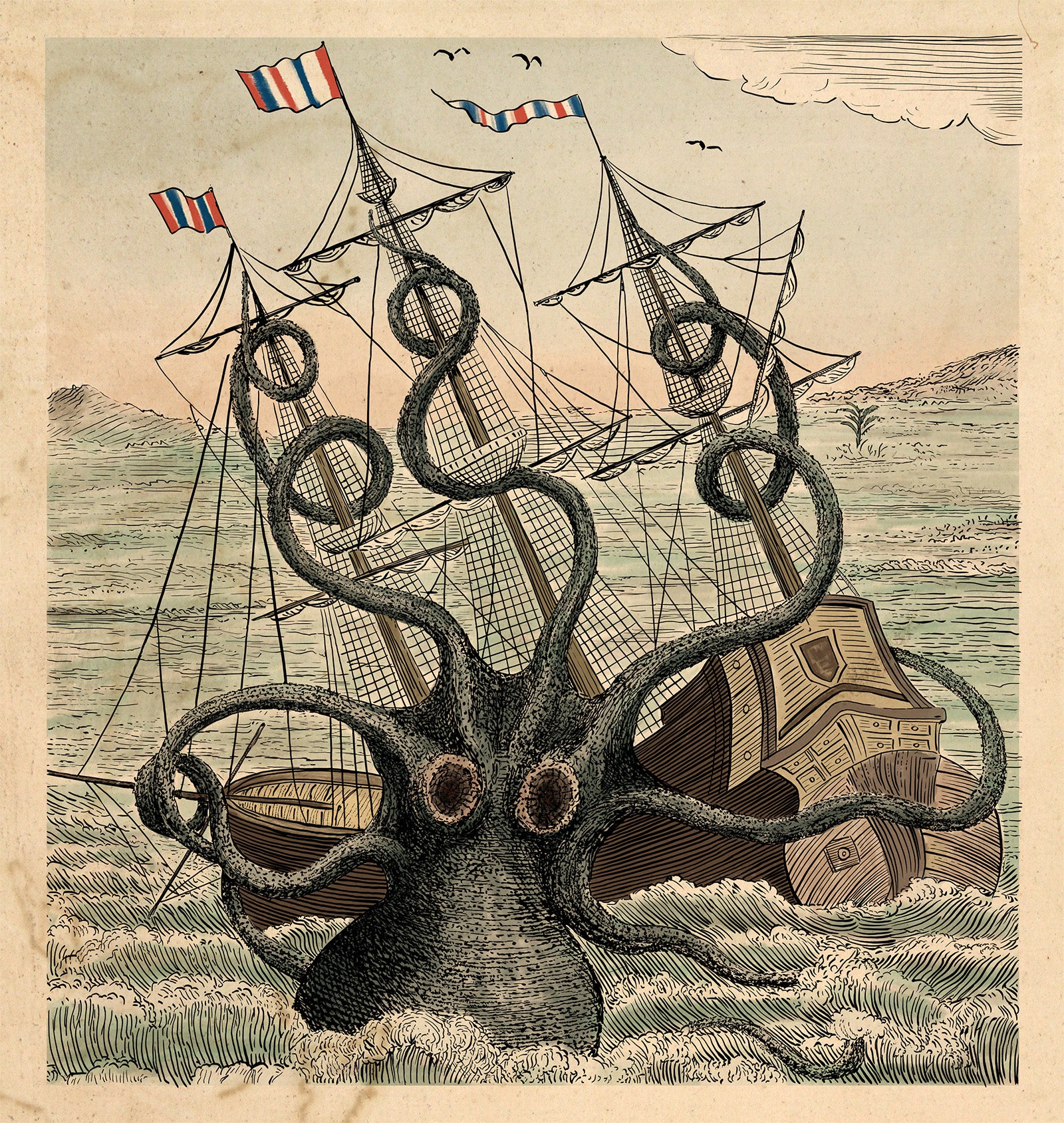 sea monsters art Kraken Art Print – Vintage Sea Monster Wall Art | Hinge Gallery – Shop Now