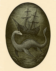 Warden of the Wreck – Vintage Nautical Sea Serpent Print