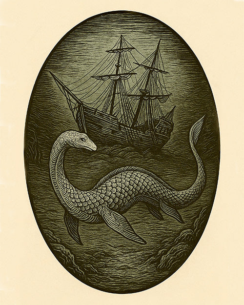 Warden of the Wreck – Vintage Nautical Sea Serpent Print