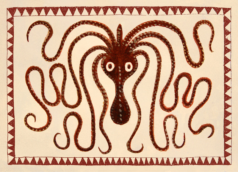 Minoan Octopus – Vintage Greek Squid Art Print