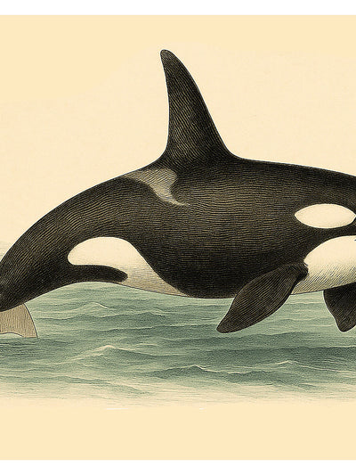 Orca Wall Art – Hand-Signed Nautical Print on Archival Paper