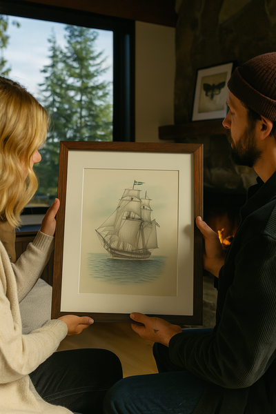 Swedish Brigantine – Vintage Tall Ship Art Print