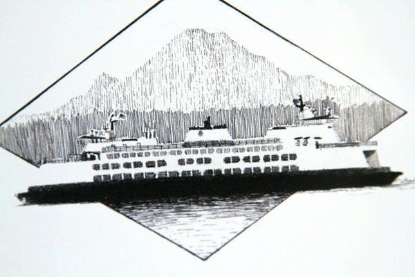 Ferry Diamond Art Print – Hand-Drawn Stylized Artwork