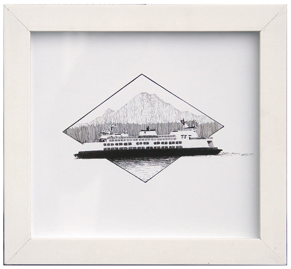 Ferry Diamond Art Print – Hand-Drawn Stylized Artwork