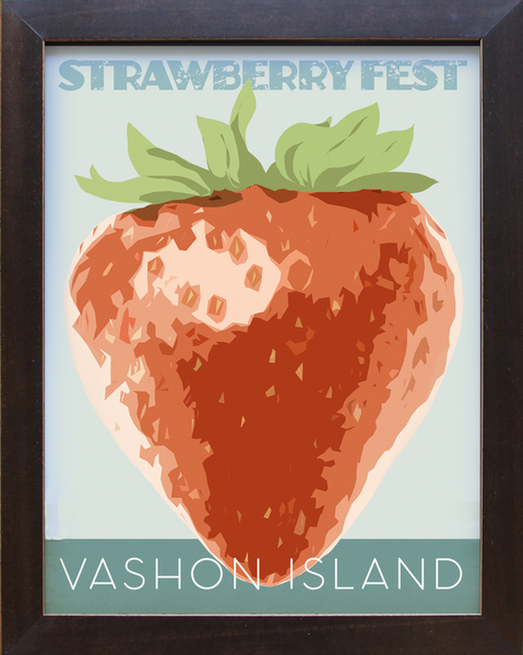 Vashon Island Strawberry Fest Art Print – Vintage-Inspired Poster