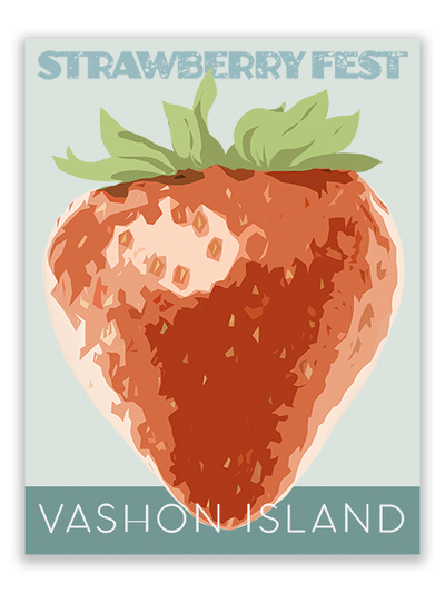 Vashon Island Strawberry Fest Art Print – Vintage-Inspired Poster