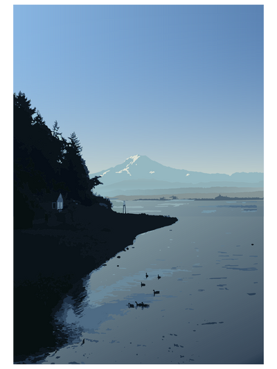 Mount Rainier Island View Print – Signed Pacific Northwest Artwork