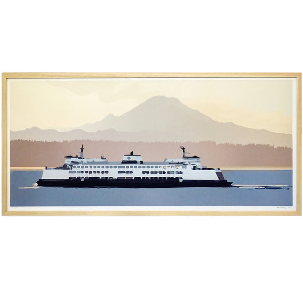 Mount Rainier Sunrise Art Print – Washington State Ferry Print