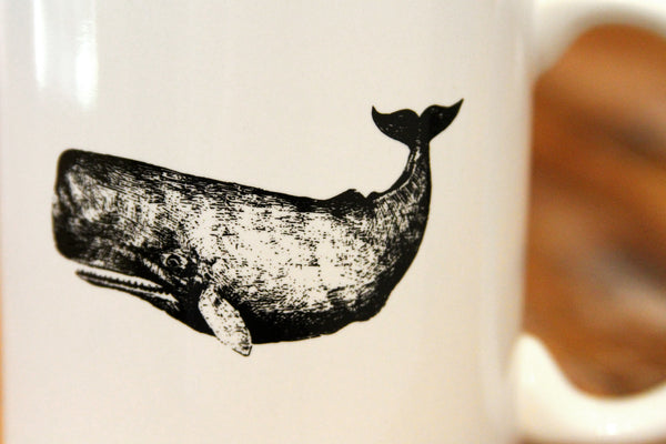 Scrimshaw Whale Mug
