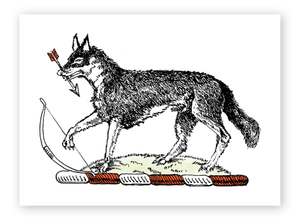 Wolf, Bow & Arrow Heraldic Art Print